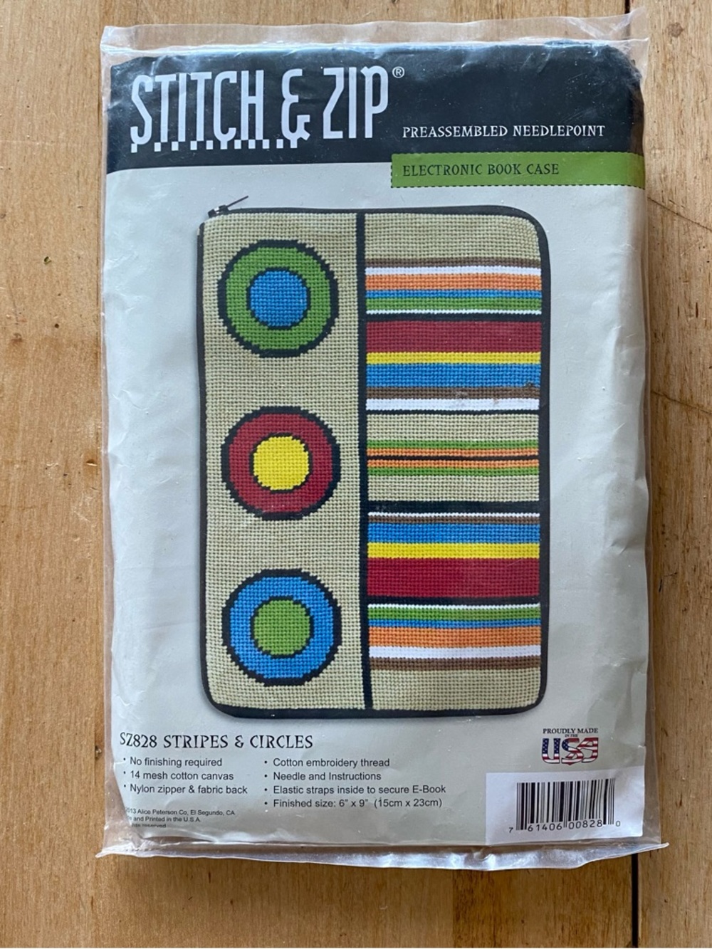 Stitch & Zip Needlepoint Kit. Case for Electronic Book (6” x 9” finished size) - Picture 10 of 10